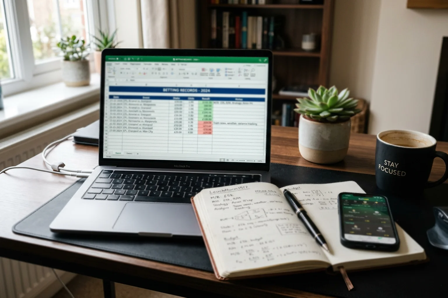 Professionelle Wettdokumentation mit Laptop und Notizbuch
